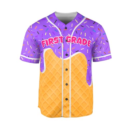 Personalized Ice Cream Drip Baseball Jersey Custom Name & Number Ice Cream Sprinkle Drip Baseball Jersey Unisex Summer Outfit miniatura 3