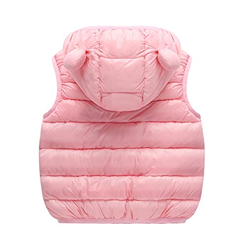 AIWUHE Baby Boys Girls Hooded Puffer Vest Winter Lightweight Sleeveless Bear ears Zipper Up Jacket2
