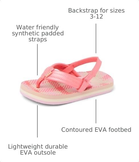 Image of REEF Girls Toddler /Little Kid Ahi Beach Flip Flop, Soft Cushion Footbed, Water Friendly