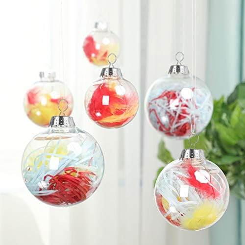 O-Kinee Transparent Christmas Ball,16 pcs Christmas Acrylic Plastic Transparent Balls, DIY Clear Ornament Balls, Christmas Tree Baubles Balls, for Xmas Tree, Wedding, Party Decoration