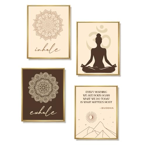 Meditation Yoga Studio Wall Art Prints for Women - Spiritual Aesthetic 4 Pcs 8'x...