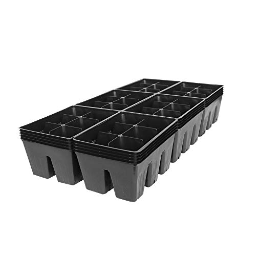 Handy Pantry Black Plastic Garden Tray Inserts - 5 Sheets Of 36 Planting Pot Cells Each - 2X3 Nested X6 Configuration - Perforated - Nursery, Greenhouse, Gardening #TOP1