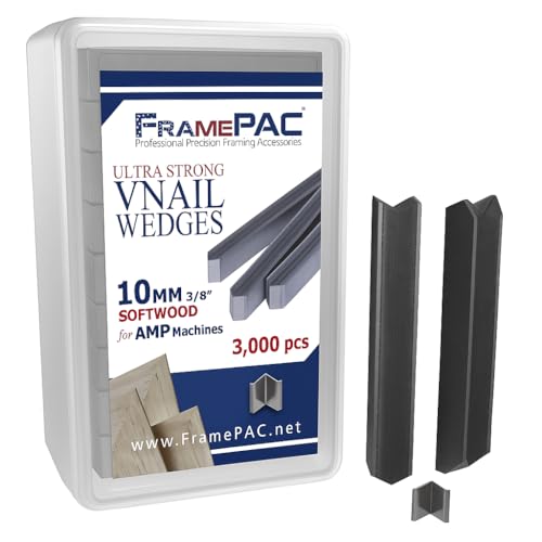 Image of V Nails for Picture Frames Softwood (AMP) 10mm (3 /8 Inch) [3000 V-Nail Pack, Stacked] - (for use in Automatic V Nailer for Picture Framing, Automatic V Nailer for Picture Frames)