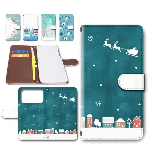 iPhone17 Pro 互換 ケース 手帳型 スマホケース カメラ穴搭載 ダイアリー スマホ携帯カバー クリスマス 北欧柄 [デザインD] アイフォン17 プロ dc-680