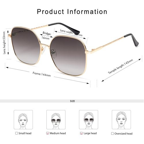 Retro Classic Trendy Square Sunglasses for Women Round Vintage 70s Large Big Frame Gold Shades AP36994