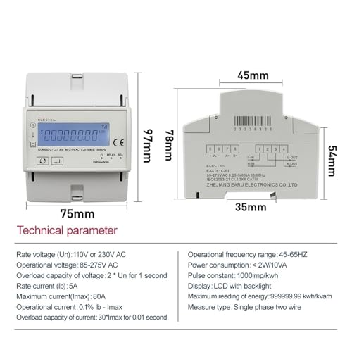 Compteur d'énergie connecté pour stopper le gaspillage électrique monophasé 80A - 3