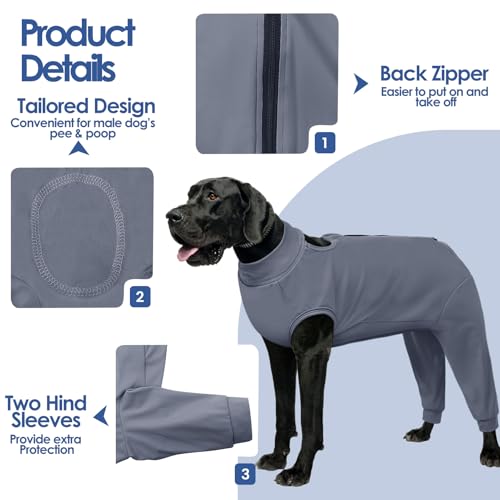 Image of AOFITEE Dog Recovery Sleeve Hind Leg, Small Dog Recovery Suit for Female Male Dog, Anti Licking Small Dog Rear Leg Sleeve, Dog Wound Cover for Rear Leg and Abdomen, Dog Cone Alternative, S