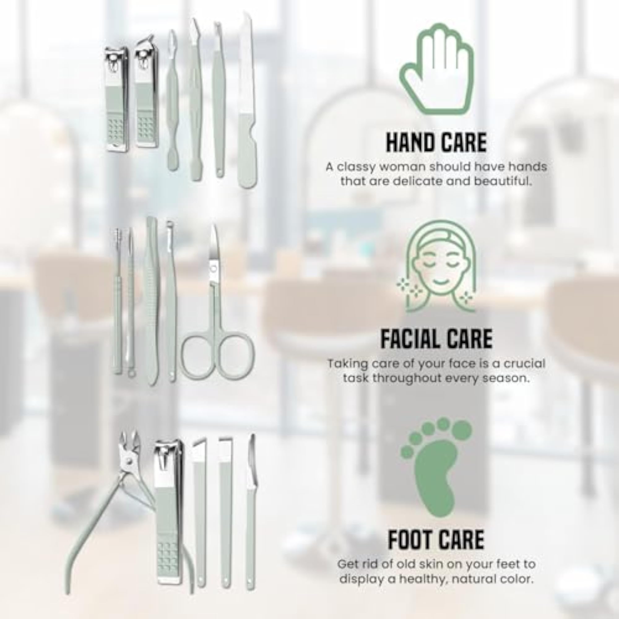 16-Piece Professional Nail Clipper Kit with Travel Case