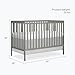 Dream On Me Synergy 5-in-1 Convertible Full-Size Baby Crib with Toddler, Day & Full Bed Conversion in Cool Grey, GreenGuard Gold & BSA, 3 Mattress Heights, Sustainable Pinewood