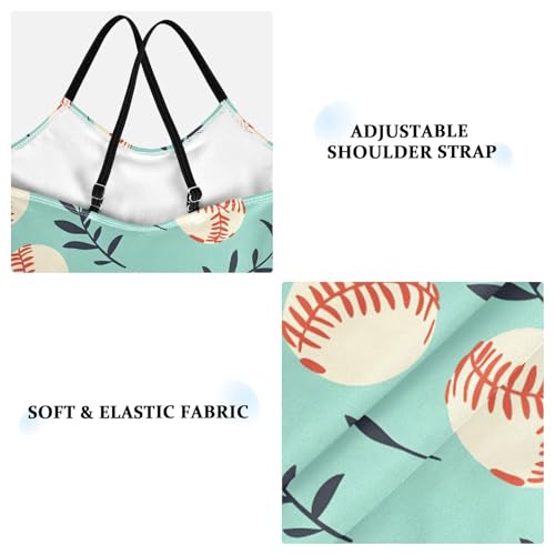 ALAZA Baseball Color Green Girls Swimsuit Bathing Suit Beach Swimwear One Piece 3-10T3