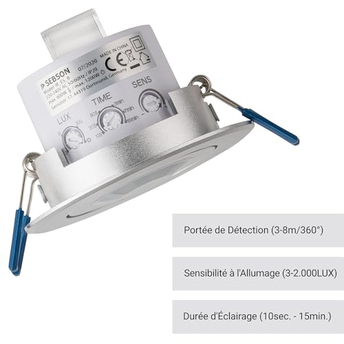 Détecteur de mouvement programmable SEBSON orientable max 1200W - 5