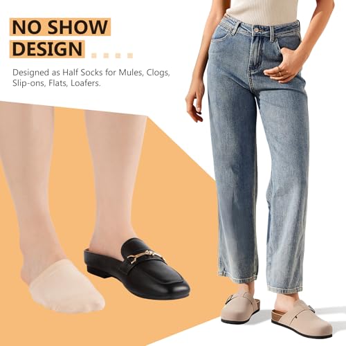 Heatuff 14 Pairs Toe Socks Womens for Mules, No Show Liner Half Socks Non Slip Invisible Toe Topper Covers for Clogs — view 5