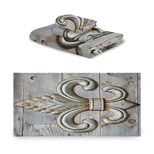 ALAZA Fleur-De-Lis Decorative Three-Piece Towel Set #TOP14