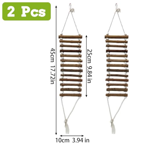 VCEPJH Ponte de réptil para terrário, pacote com 2, escada de escalada de dragão, barbudo, de madeir