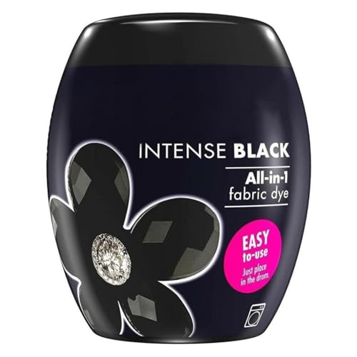 Pkge 350g Intense Black All-in-One Fabric Pod for Clothes and Home Textiles | Permanent Fabric Dye for Cotton Linen and Blends | Easy-to-Use Machine Dye for Refreshing & Darkening (Pack of 1)