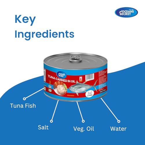 Image of Oceans Secret Chunks in Sunflower 500gm Pack of 2 Yellowfin Tuna Fish Balanced & Nutritious, Ready to Eat Tuna Fish for Salads & Meals