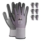 Arbeitshandschuhe Herren/Damen mit grip herren, mit Rutschfeste Nitril-Beschichtung Mechaniker Handschuhe, Montagehandschuhe mit optimaler Griffigkeit & feinem Tastgefühl, gartenhandschuhe damen