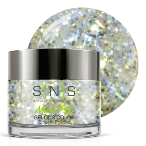 SNS Nail Dip Powder, Gelous Color Dipping Powder - Silver Bells (Metallics/Gold, Silver, Glitter) - Long-Lasting Dip Nail Color Lasts up to 14 days - Low-Odor & No UV Lamp Required - 1 oz