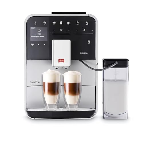 Melitta Caffeo Barista T Smart F830-101, Kaffeevollautomat mit Milchbehälter, Smartphone-Steuerung mit Connect App, One Touch Funktion, Silber/Schwarz