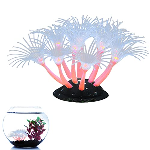 輝く珊瑚の水槽装飾 - 水族館用グローイングエフェクトシリコーンプラント | シミュレーショングロープラントデザインで、水槽や水族館の景観を鮮やかに彩る装飾アイテム。ライトアップで輝く効果を持ち、魚に優しい素材で安全に使用可能。リアルな珊瑚の質感が特徴で、