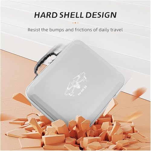 Image of M.G.R.J Carrying Case for DJI Air 3S / Air 3 Drone, Travel Portable Shoulder Bag for DJI Air 3S Fly More Combo Drone /DJI Air 3 Drone (RC-N3 / RC-N2 Remote Controller) (Hard|PU Leather|Grey)