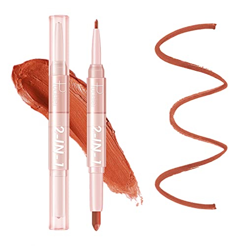 Matte Peach Lip Liner Pencil, Waterproof Lip Liner Double-Ended Matte Lipstick Lip Crayon Long Wear Lip Liner Pen,Velvety Cream Matte Lip Stick, No Smudge Lip Crayon For Women Non Fading Non-Stick Cup Lip Stain (06#) #TOP20