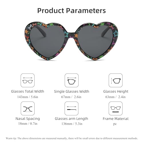 Heart Sunglasses for Women Heart Shaped Sunglasses Vintage Cat Eye Mod Style Retro Glasses Party Favor Polarized2