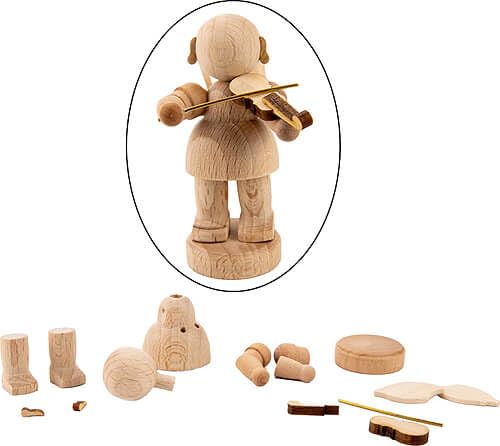 Kunstgewerbe Uhlig Handicraft Set - Angel with Violin - 6 cm / 2.4 inch