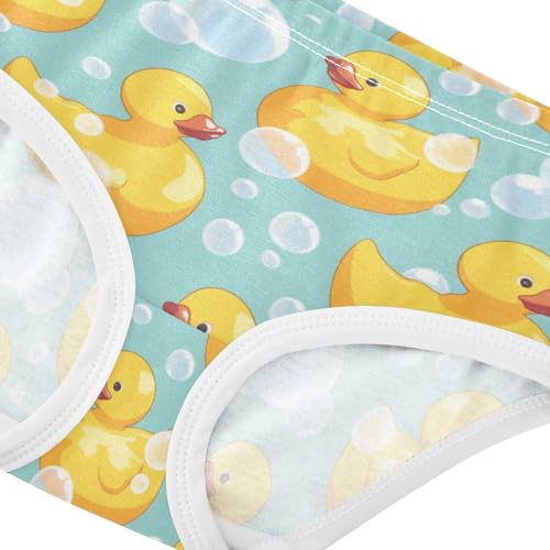 Wusikd Rubber Ducks Girls' Underwear Cotton Bubbles Girls Briefs Soft Toddler Underwear 2T4