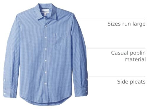 Image of Amazon Essentials Men's Regular-Fit Long-Sleeve Casual Poplin Shirt, Button Front, Business Casual, Collared
