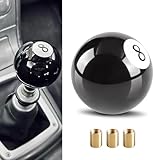 Civwesi Pack-1 Car Round Shift Knob, 2.16' Smooth and Easy to Grip Gear Stick Handle, Personalized Billiards 8 Modification Manual Shift Handle with Adapter, Universal for Most Cars (Black)