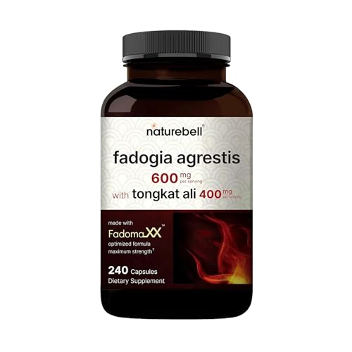 NatureBell Fadogia Agrestis 600mg & Tongkat Ali 400mg - 240 Capsules (4-Month Supply) - High-Potency Supplement for Energy Vitality & Workout Support - Non-GMO Gluten-Free - 3rd Party Tested