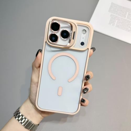 Coque aimantée rose iPhone 16 protégeant l'appareil photo des rayures