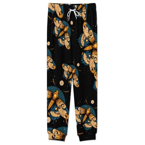 Moth Moon Men’s Pajama Set Long Sleeve Top And Pants Loungewear Sleepwear Pjs Nightwear2
