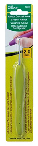 Image of Clover CL1050 Amour Crochet Hook: 2.0mm, Metal, 2mm, Green