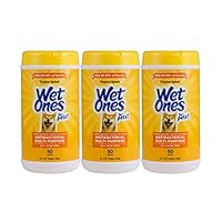 Wet Ones for Pets Multipurpose Dog Wipes with Aloe Vera, Tropical Splash Scent - Pet Bathing Wipes in Canister for Dog Paws & All Over Use, 50 Count - 3 Pack