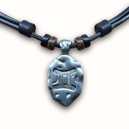 HANA LIMA 1 von 12 Sternzeichen Tierkreiszeichen an verstellbarer Halskette Horoskop Horoscope Lederkette Surferkette C - ZWILLINGE (Gemini) / 21. Mai - 21. Juni