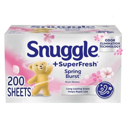 Snuggle Plus SuperFresh Dryer Sheets with Static Control and Odor Eliminating Technology, Spring Burst, 200 Count