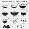 CAROTE 21pcs Pots and Pans Set Nonstick, Cookware Set Black Induction Kitchen Cooking Set w/Frying Pans & Saucepans(PFOS, PFOA Free) #1