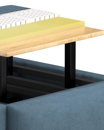Tabouret ottoman empilable 5 en 1 orange de 35 cm avec roulettes - 7