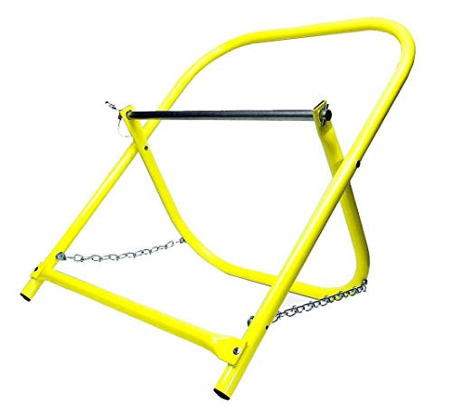Stanz (TM) 20" x 16" Commercial Industrial Grade Steel Wire Rack Dispenser Cable Caddy CATV Electric Ethernet Wire Installer Spool Reel Holder Holds Cable Reels Up to 20" Diameter Folding Yellow by Stanz - Used condition - US$43.54