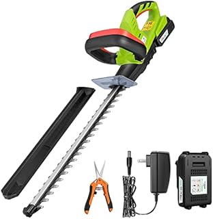 VIVOSUN 20'' Cordless Hedge Trimmer, 20V Electric Bush Trimmer, 1400 RPM Shrub Trimmer, Dual-Action Laser Blade, 3/5” Cutting Capacity, Lightweight & Compact Trimmer, Battery and Fast Charger Included