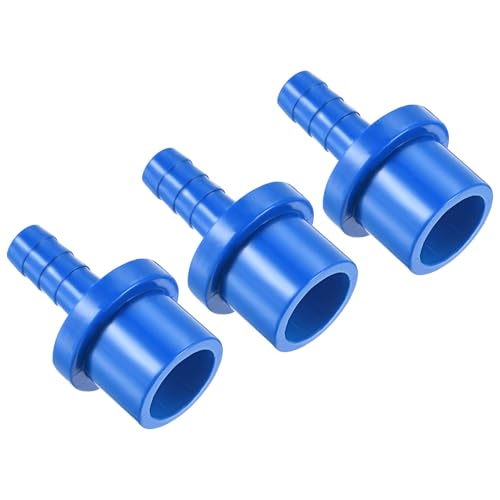 TA-VIGOR Lot de 3 raccords de tuyau en PVC, 8 mm x 20 mm, adaptateur de tube droit pour tuyau d'eau, irrigation, jardin, plomberie (bleu)