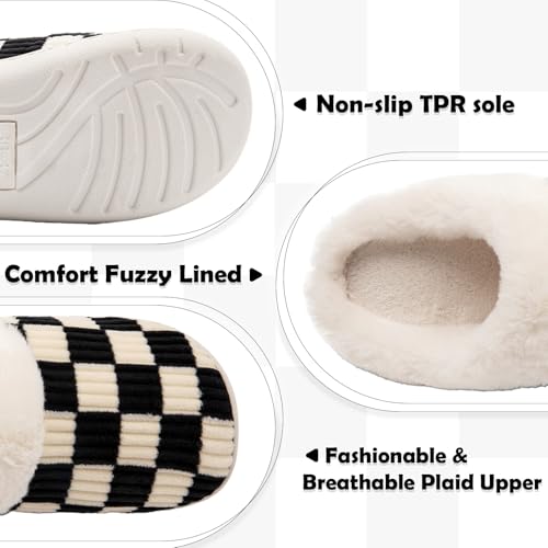 Image of Guyarns House Slippers for Women & Men - Fuzzy, Casual Indoor /Outdoor Shoes with Memory Foam & Faux Fur Lining