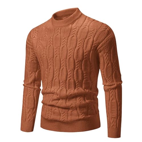 Men's Winter Keep Warm Knit Sweater Casual Long Sleeve Mock Neck Fisherman Cable Knitted Pullover3