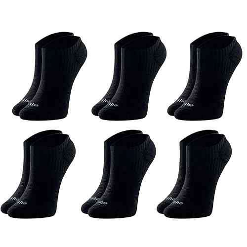 Kit 6 Pares Meia Invisível Esportiva Microfibra Feminina She by Mash, 6 Pretas, 34-39
