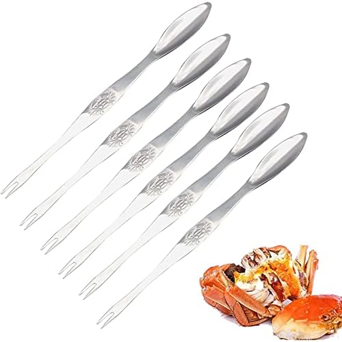 Seafood Forks Picks, Crab and Lobster Picking Tools Stainless Steel Seafood Tool for Home Restaurant Pack of 6