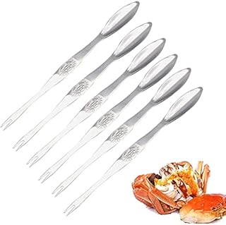 Seafood Forks Picks, Crab and Lobster Picking Tools Stainless Steel Seafood Tool for Home Restaurant Pack of 6