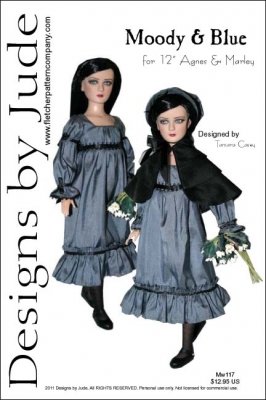 Moody & Blue Printed Sewing Pattern for 12" Agnes Dreary & Marley Tonner