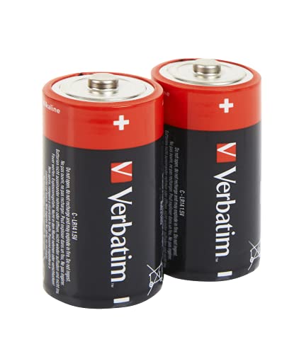 VERBATIM Piles alcalines Premium I 1.5V I C-LR14 Baby-Batterie I Piles alcalines C I batteries pour radio camera lampe torche télécommande & bien plus I pile alcaline...